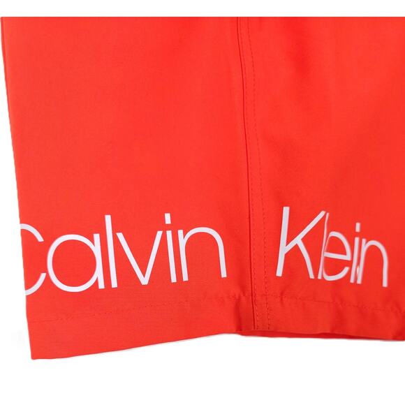 Calvin Klein Men's Volley Logo 7" Mesh Lined Swim Trunks Orange XXL NWT - Picture 8 of 9